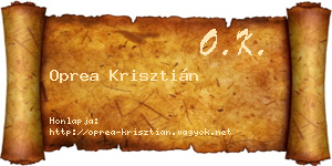 Oprea Krisztián névjegykártya